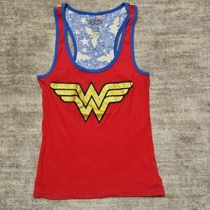 Red Superhero Emblem Tank Top